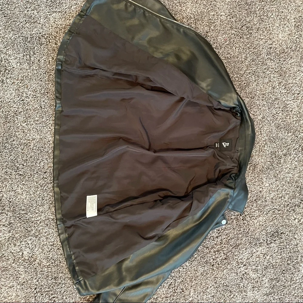 art class Black Faux Leather Quilted Kids Moto Jacket